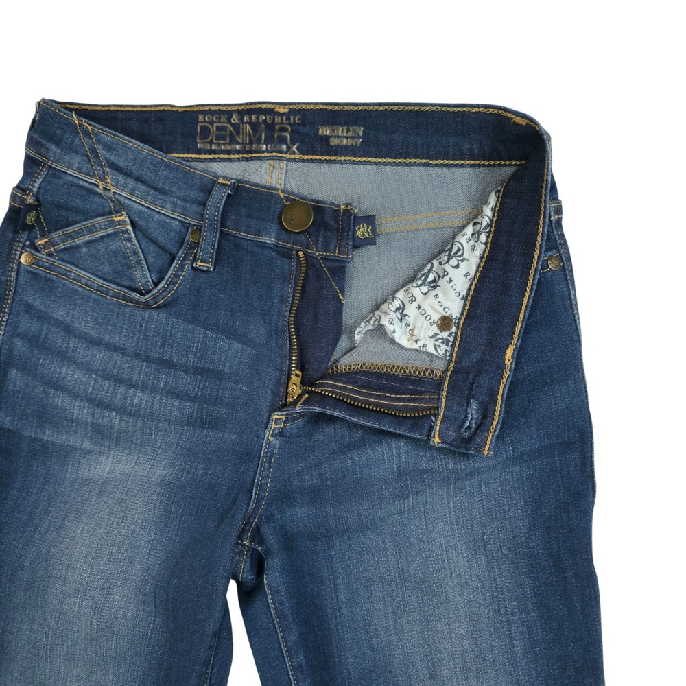 Rock & Republic Berlin Skinny Jeans Womens 4 Dark Wash Denim Rx R012118 - Picture 5 of 11